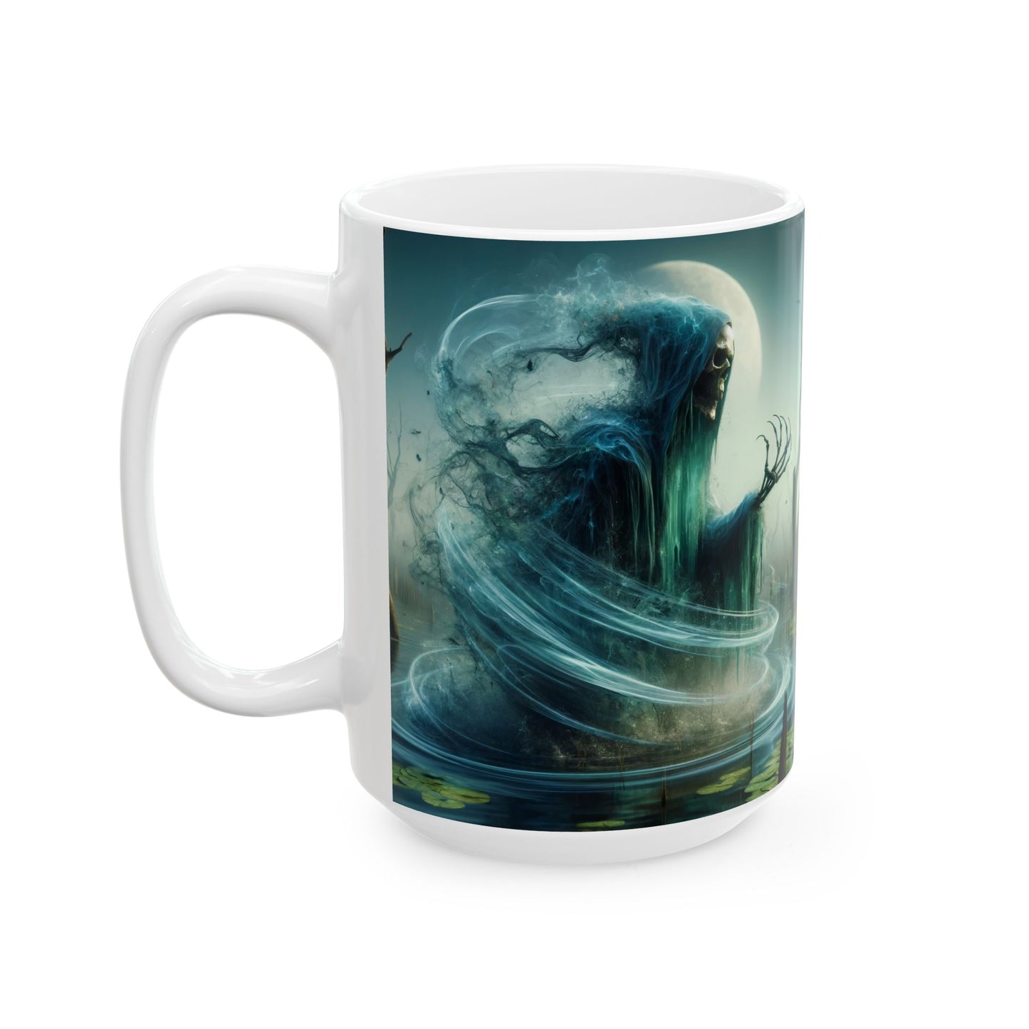 Krus | Keramikk | Hvit | Mørk Fantasi | Gjenferd | Spøkelse