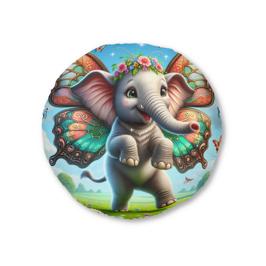 تکیہ | فرش کا تکیہ | ٹفٹڈ | گول | عجائباتی داستان | ایراوتا | پری ہاتھی