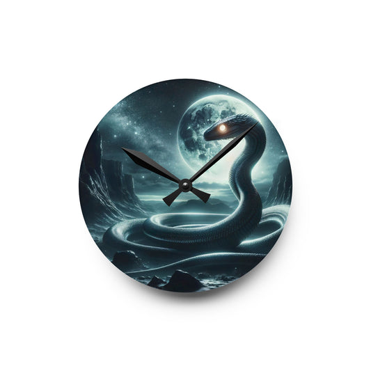 Wandklok | Acryl | Rond of vierkant | Noorse Mythologie | Jörmungandr | Zeeslang