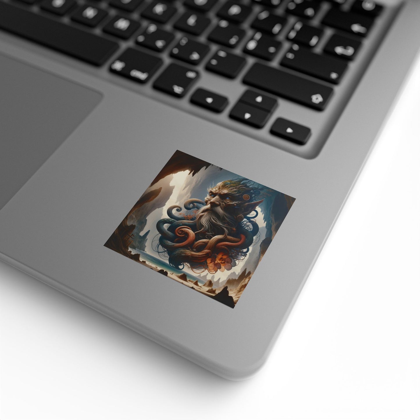 لفة ملصقات | مربعة | أساطير البحر | إله المحيط القديم