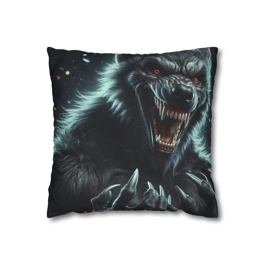 تکیہ پوش | مربع | پالئیےسٹر کینوس | گرگینہ فینٹسی | ڈارک ہارر | جانور