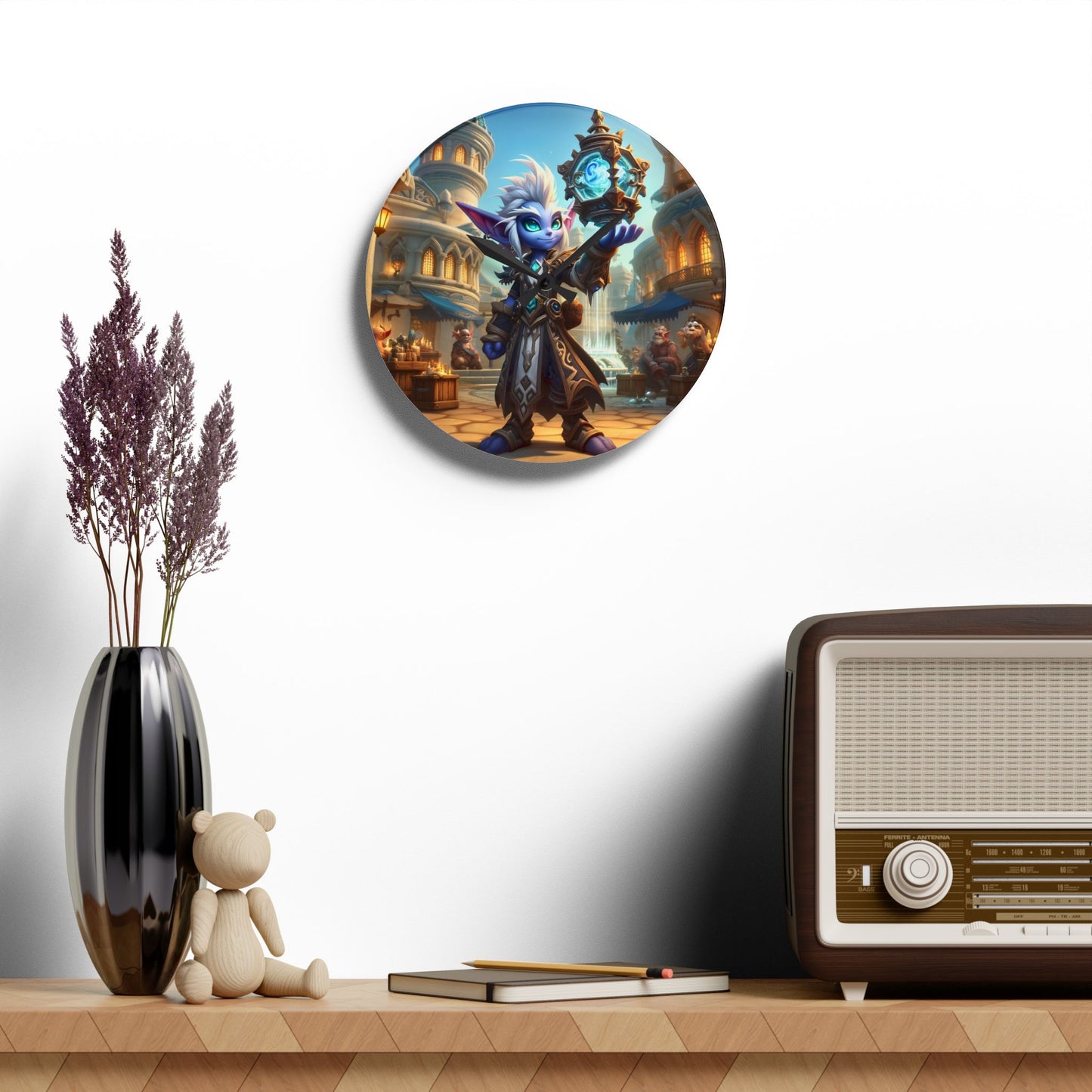 Wall Clock | Acrylic | Round or Square | Urban Fantasy | Chronotech | Gnome