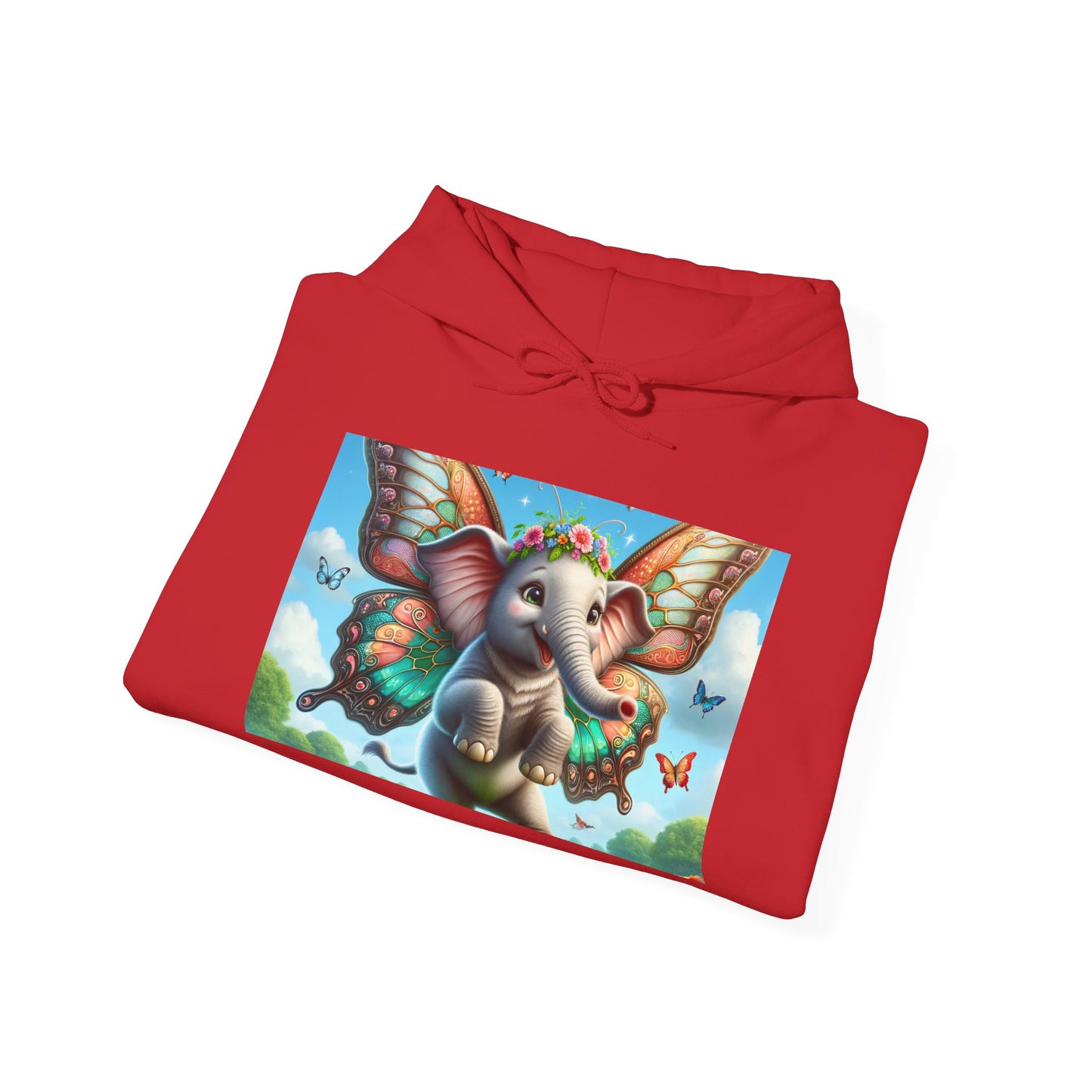 Bluza z kapturem | Unisex | Bluza dresowa z kapturem | Gruba mieszanka | Baśniowa fauna | Airavata | Słonik