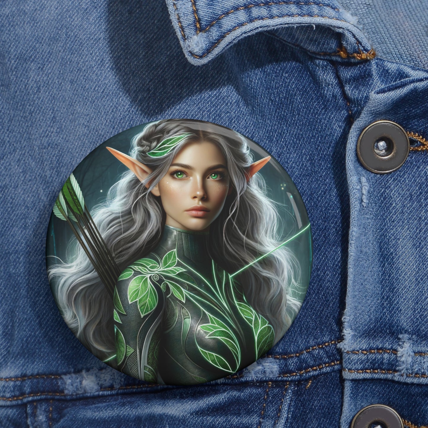 بٹن | پن بٹن | پن بیک | جنگلی الف آرچر | فینٹسی آرٹ