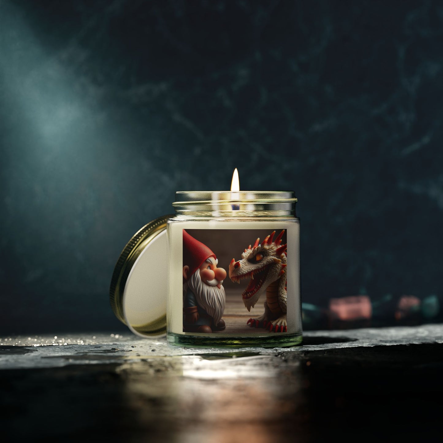Vela perfumada | Fantasía Mitológica | Gnomo y Dragón