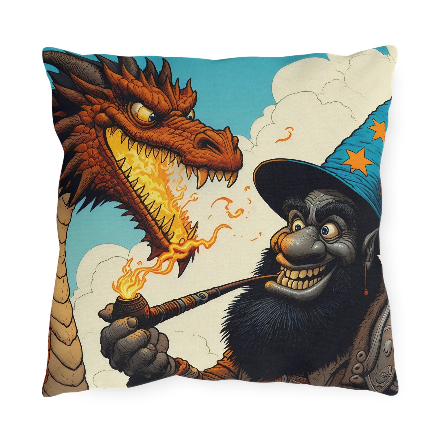 Poduszka | Poduszka ogrodowa | Heroiczne fantasy | Smok i czarodziej