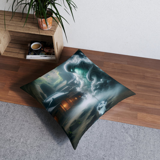 Pillow | Floor Pillow | Tufted | Square | Japanese Yokai | Spirit Apparition