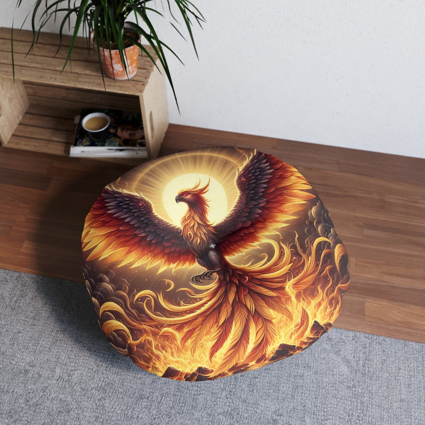 تکیہ | فرش کا تکیہ | ٹفٹڈ | گول | عنقا اساطیری | آتشی افسانہ | فینکس