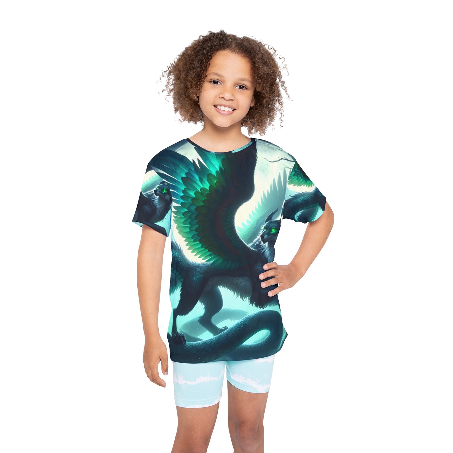 سپورٹس جرسی | بچے | اساطیری فینٹسی | ڈریگن | ریشمی پر