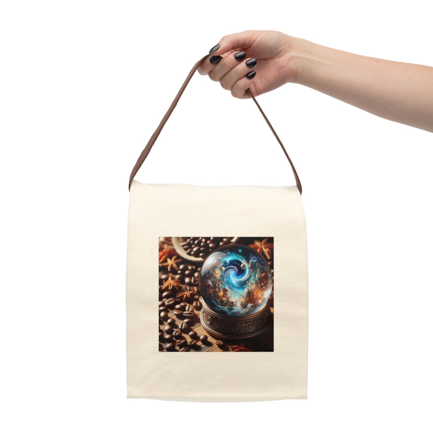 Lunch Bag | Canvas | With Strap | Cosmic Fantasy | Mystical Globe