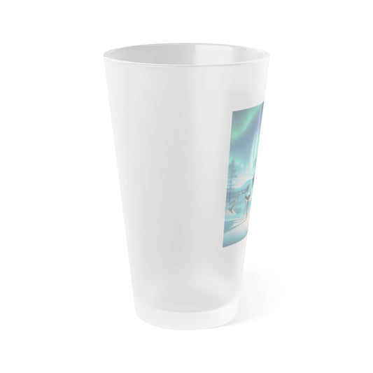 Glas | Pint-Glas | Mattiert | Nordische Schamanenwelt | Rentiergeist
