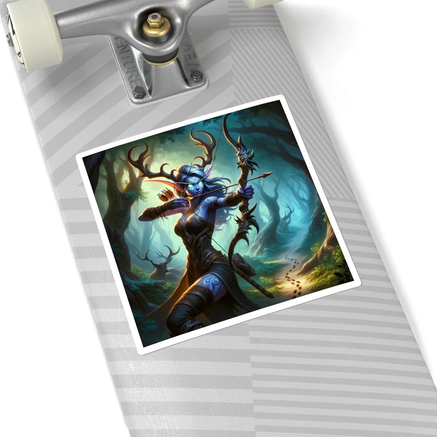 스티커 | 사각형 | 신비한 숲 수호자 | 판타지 아처