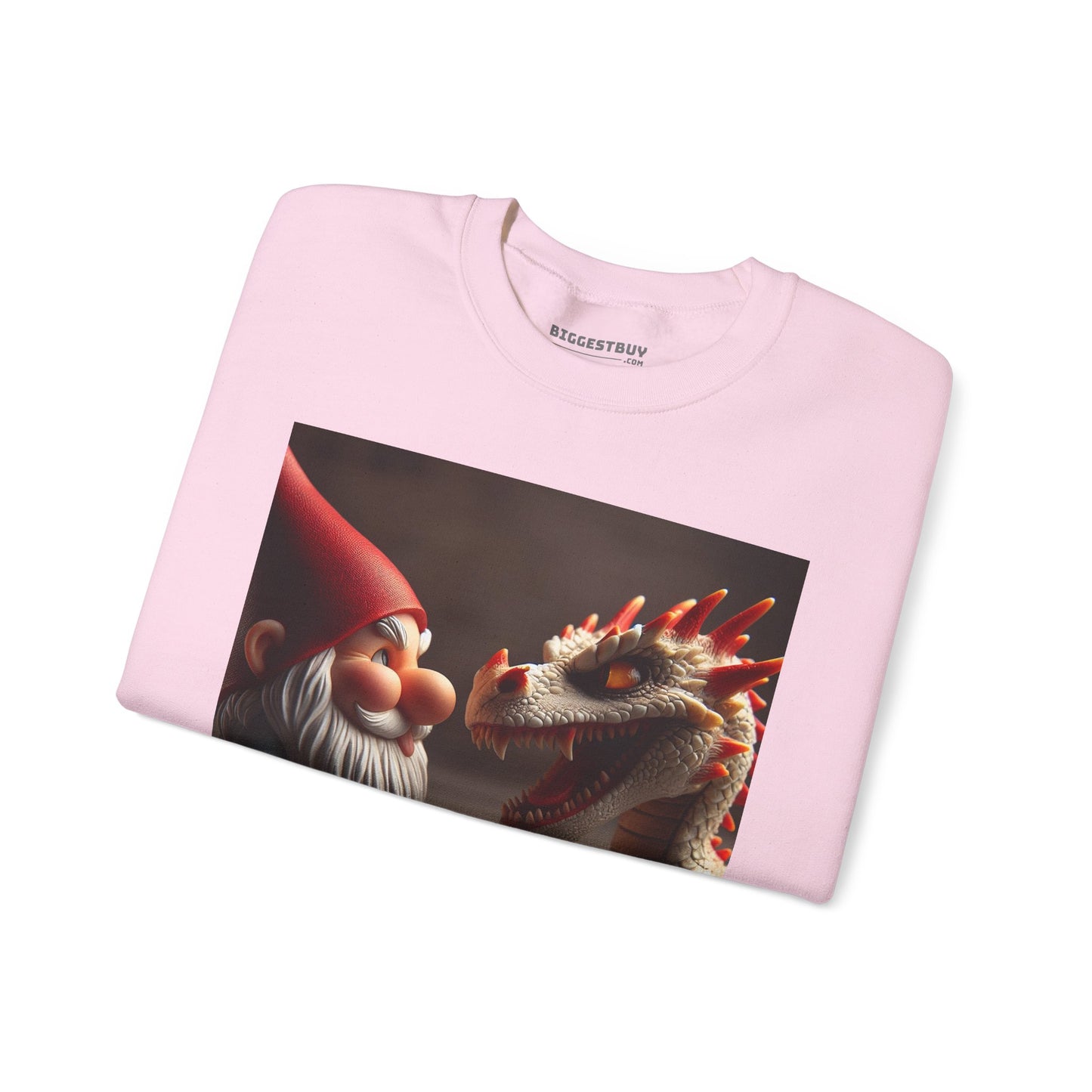 Bluza dresowa | Unisex | Okrągły dekolt | Gruba mieszanka | Fantasy folklorystyczne | Gnom i Smok