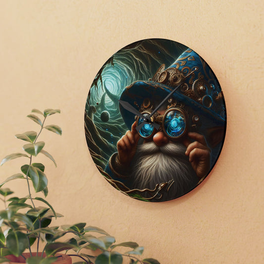 ساعة حائط | أكريليك | مستديرة أو مربعة | خيال الفوارتاليم | ساحر القزم