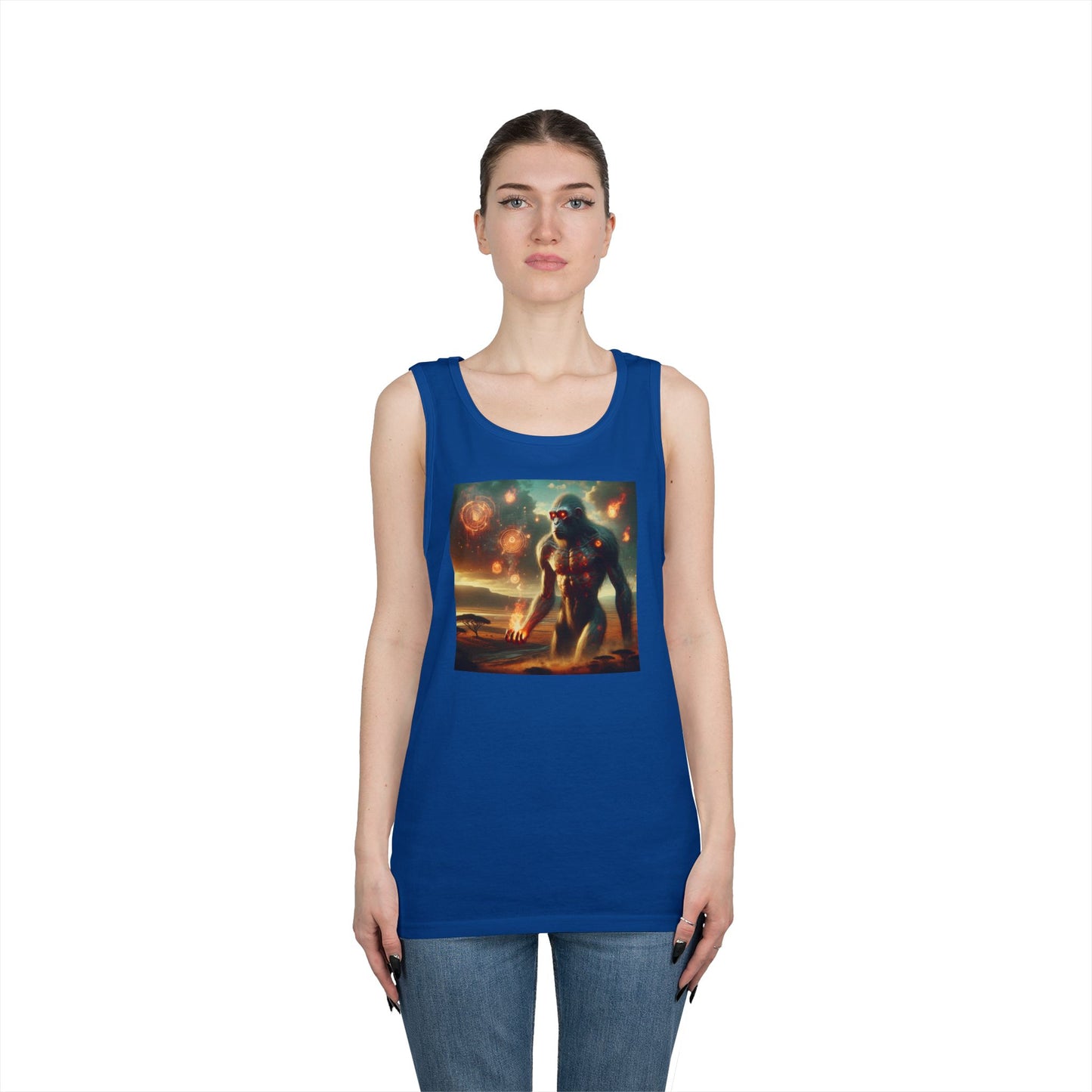 Tank Top | Unisex | Katun Tebal | Mitos Titan Api | Dewa Primordial