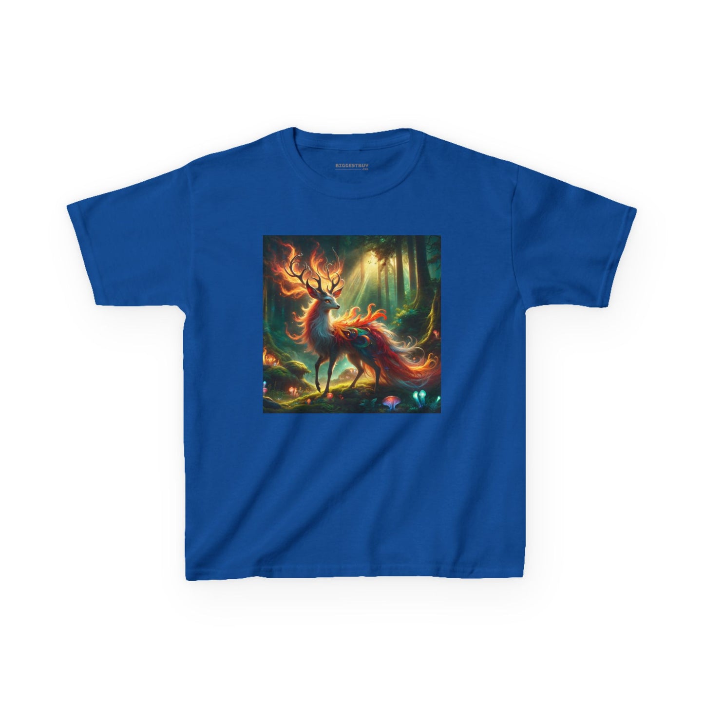 T-Shirt | Koszulka dziecięca | Ciężka bawełna | Mistyczna fantazja | Ognisty jeleń