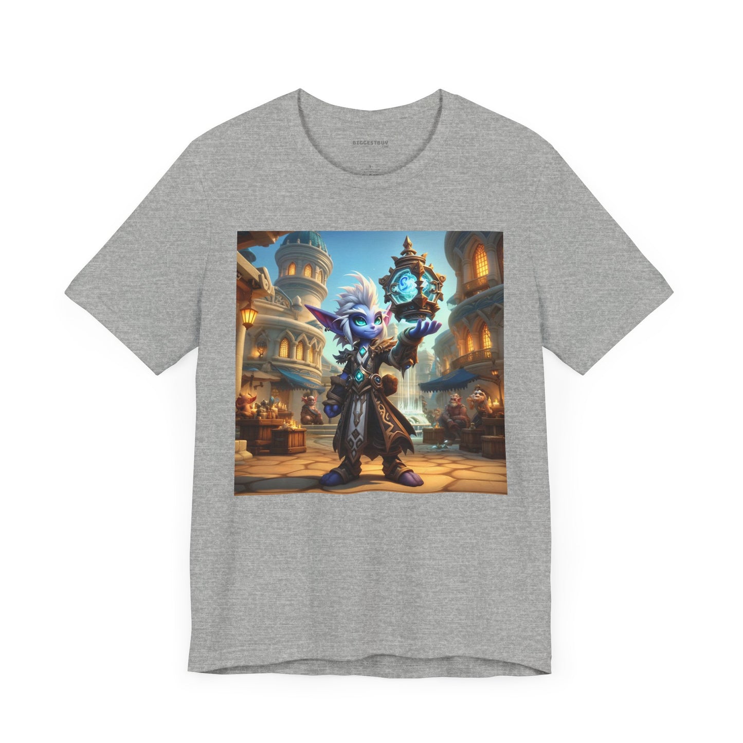 เสื้อยืด | ยูนิเซ็กส์ | เสื้อยืดเจอร์ซีย์ | แขนสั้น | แฟนตาซีเวทมนตร์เวลา | โนมสีฟ้า