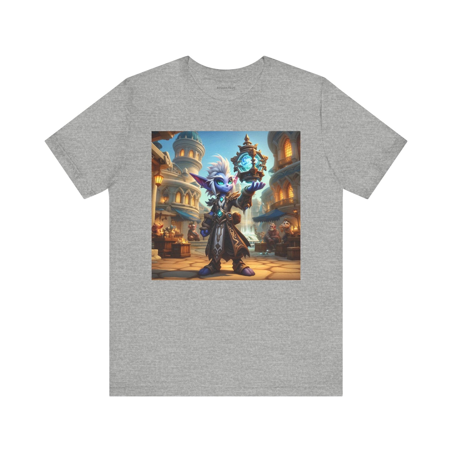 เสื้อยืด | ยูนิเซ็กส์ | เสื้อยืดเจอร์ซีย์ | แขนสั้น | แฟนตาซีเวทมนตร์เวลา | โนมสีฟ้า