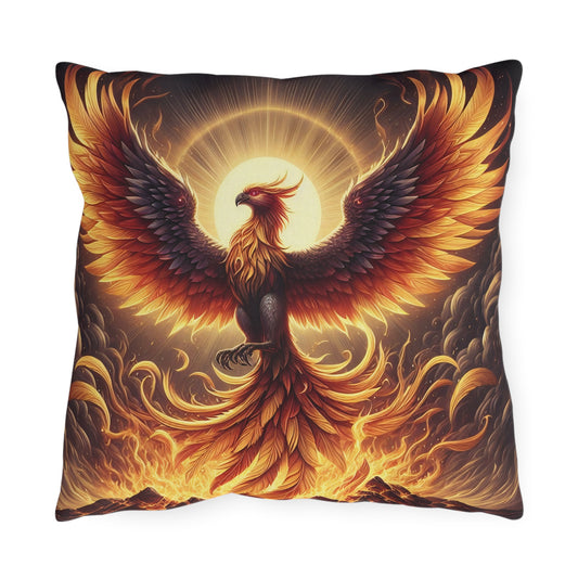 Almofada | Almofada para exterior | Fantasia Mítica | Fênix Renascida