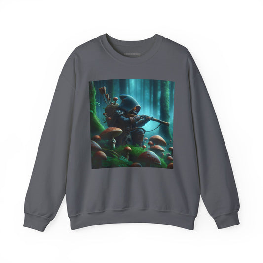 Sweatshirt | Unisex | Ronde hals | Zware kwaliteit | Myconomantiek | Bosgeest-wachter
