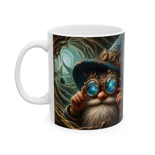 Kupa | Seramik | Beyaz | Steampunk Fantezi | Cüce Büyücü | Portre