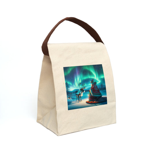Lunchtasche | Canvas | Mit Gurt | Nordische Schamanenwelt | Rentiergeist