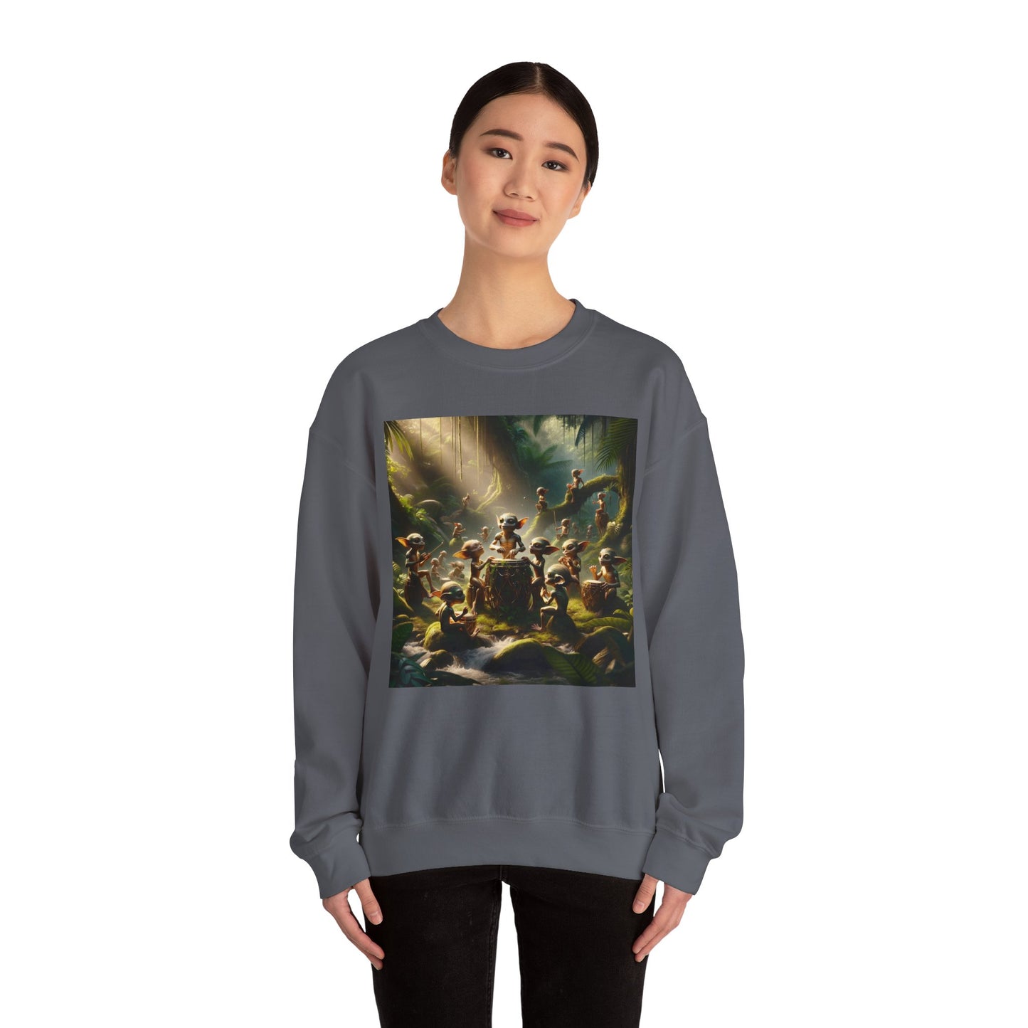 เสื้อสเวตเตอร์ | ยูนิเซ็กส์ | คอกลม | ผ้าผสมเนื้อหนา | แฟนตาซีป่า | วิถีธรรมชาติ | ภูตน้อย