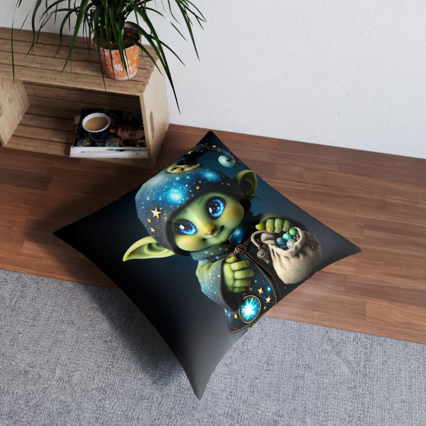 Cuscino | Cuscino da pavimento | Trapuntato | Quadrato | Fantasy | Folletto Celestiale
