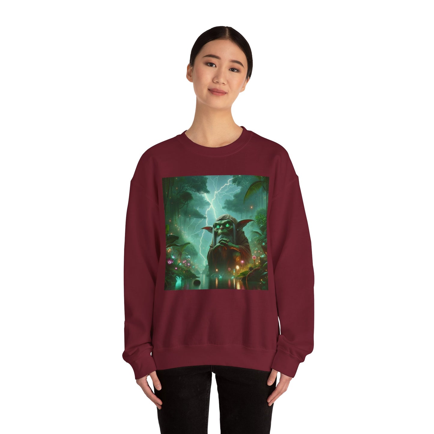 Bluza dresowa | Unisex | Okrągły dekolt | Gruba mieszanka | Mitologia Goblinów | Szaman Lasu