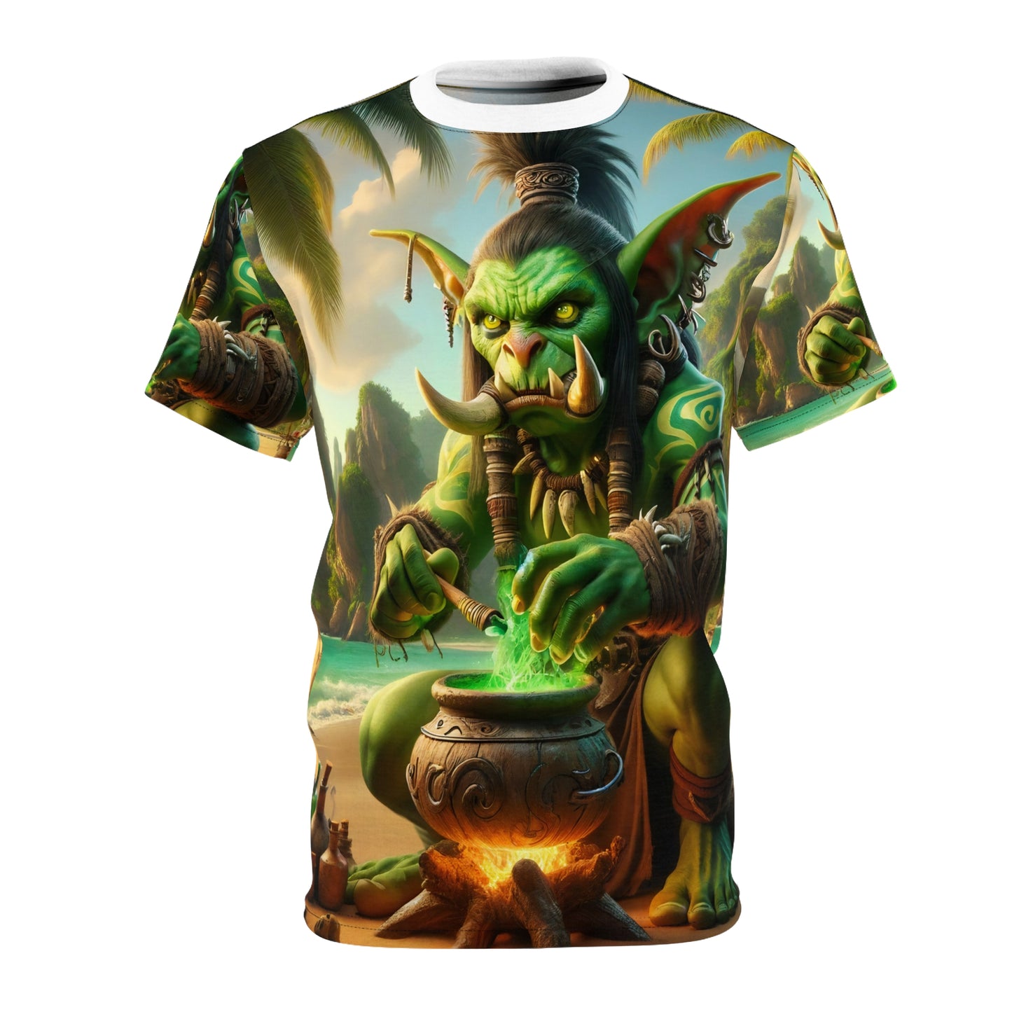 Tシャツ | 全面プリント | ユニセックスTシャツ | シャーマン魔法 | トロピカルオーク | 魔法の薬