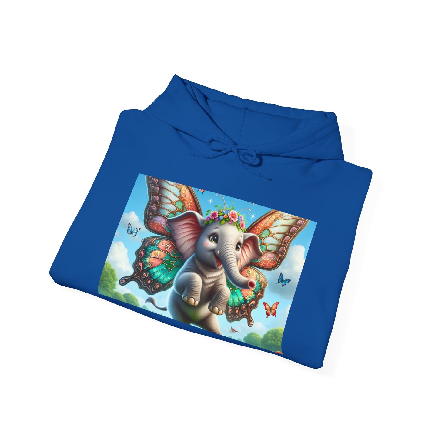 Bluza z kapturem | Unisex | Bluza dresowa z kapturem | Gruba mieszanka | Baśniowa fauna | Airavata | Słonik