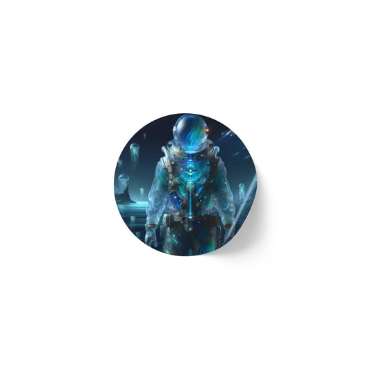 Aufkleberrolle | Rund | Weltraum-Biolumineszenz | Astronaut