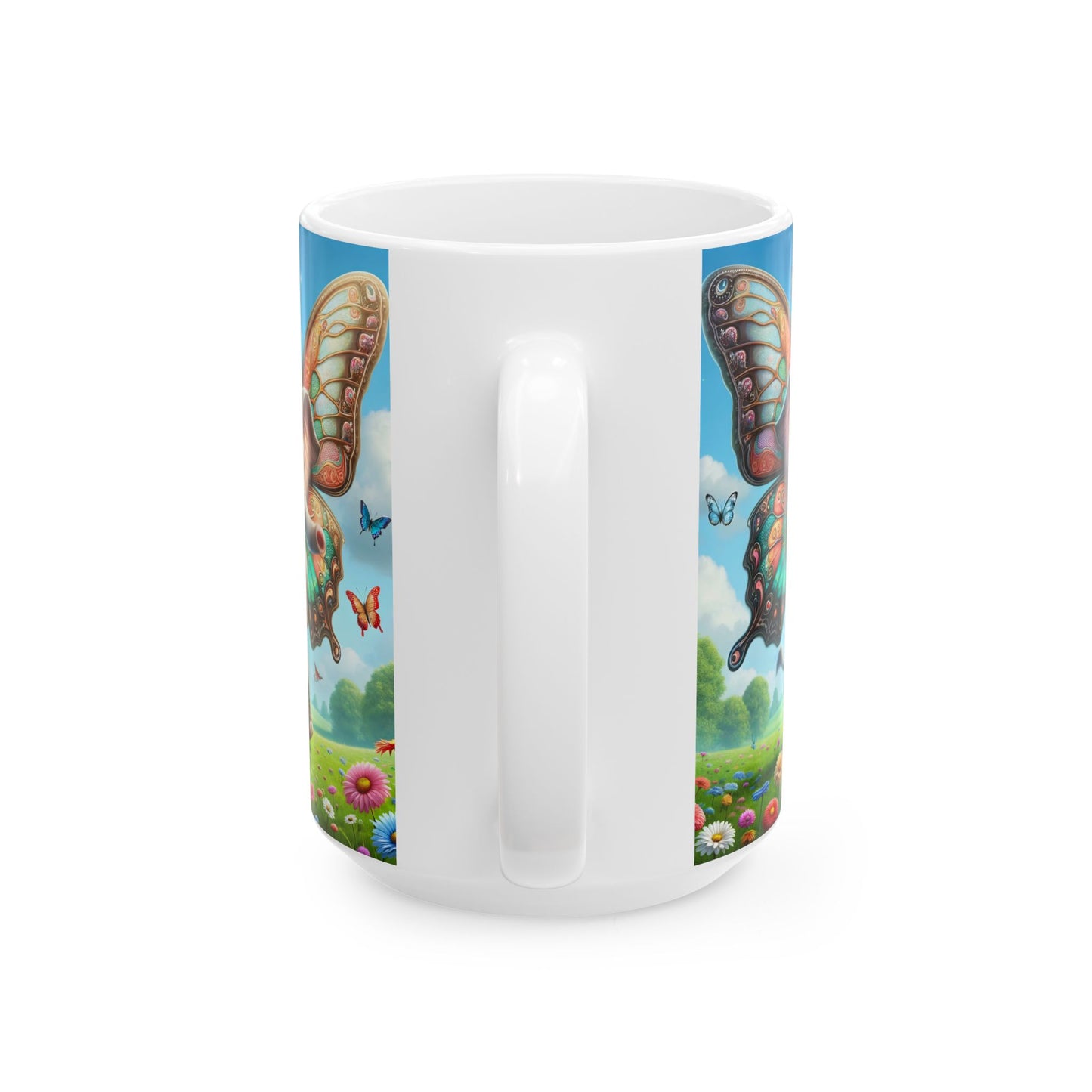 Kubek | Ceramiczny | Biały | Baśniowa fauna | Airavata | Słonik