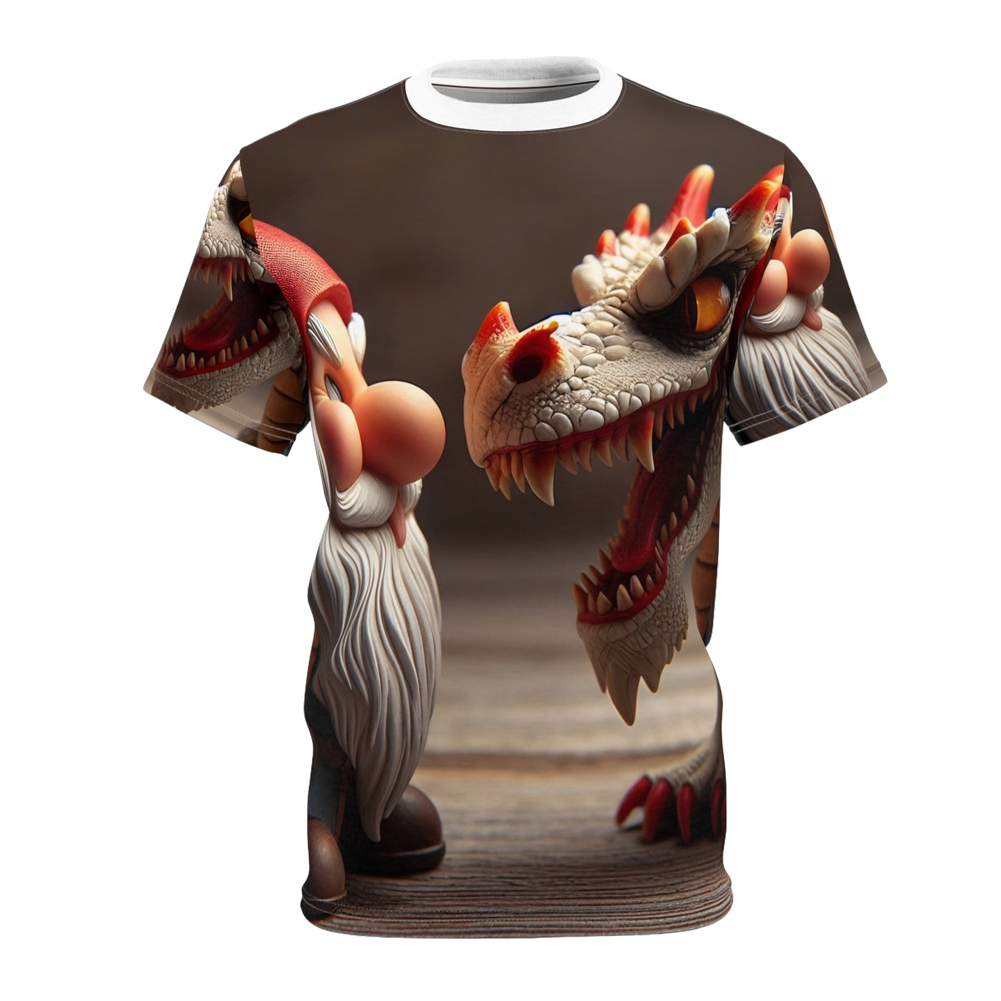 T-Shirt | Nadruk na całej powierzchni | T-shirt unisex | Fantasy folklorystyczne | Gnom i Smok