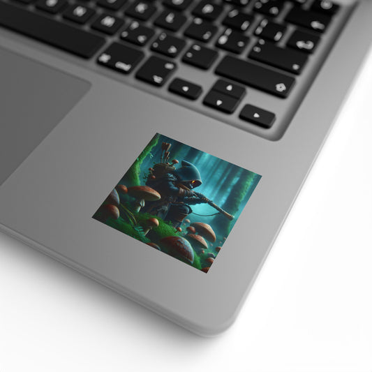 Stickerlabelrol | Vierkant | Myconomantiek | Bosgeest-wachter
