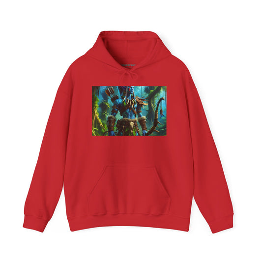 Hoodie | Unisex | Hooded Sweatshirt | Heavy Blend | Tribal Fantasy | Wood Elf Warrior