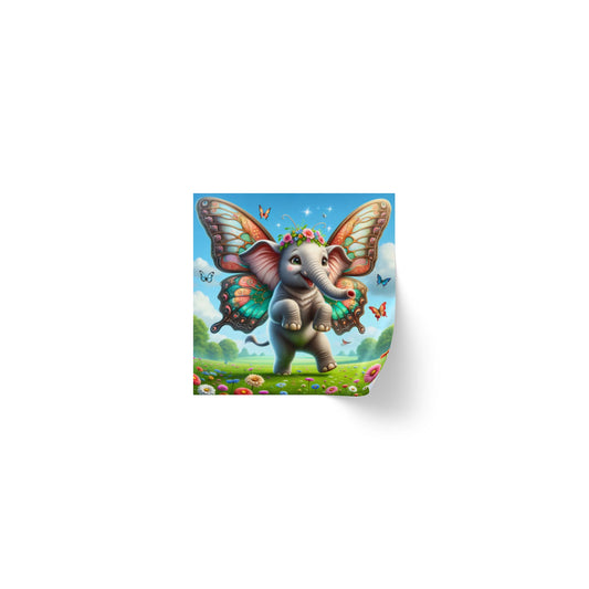Roll Label Stiker | Kotak | Fantasi Mitologi | Gajah Kupu-kupu