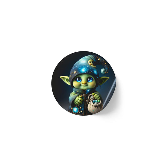 Rolo de Etiquetas Adesivas | Redondo | Fantasia | Duende | Mago Celestial