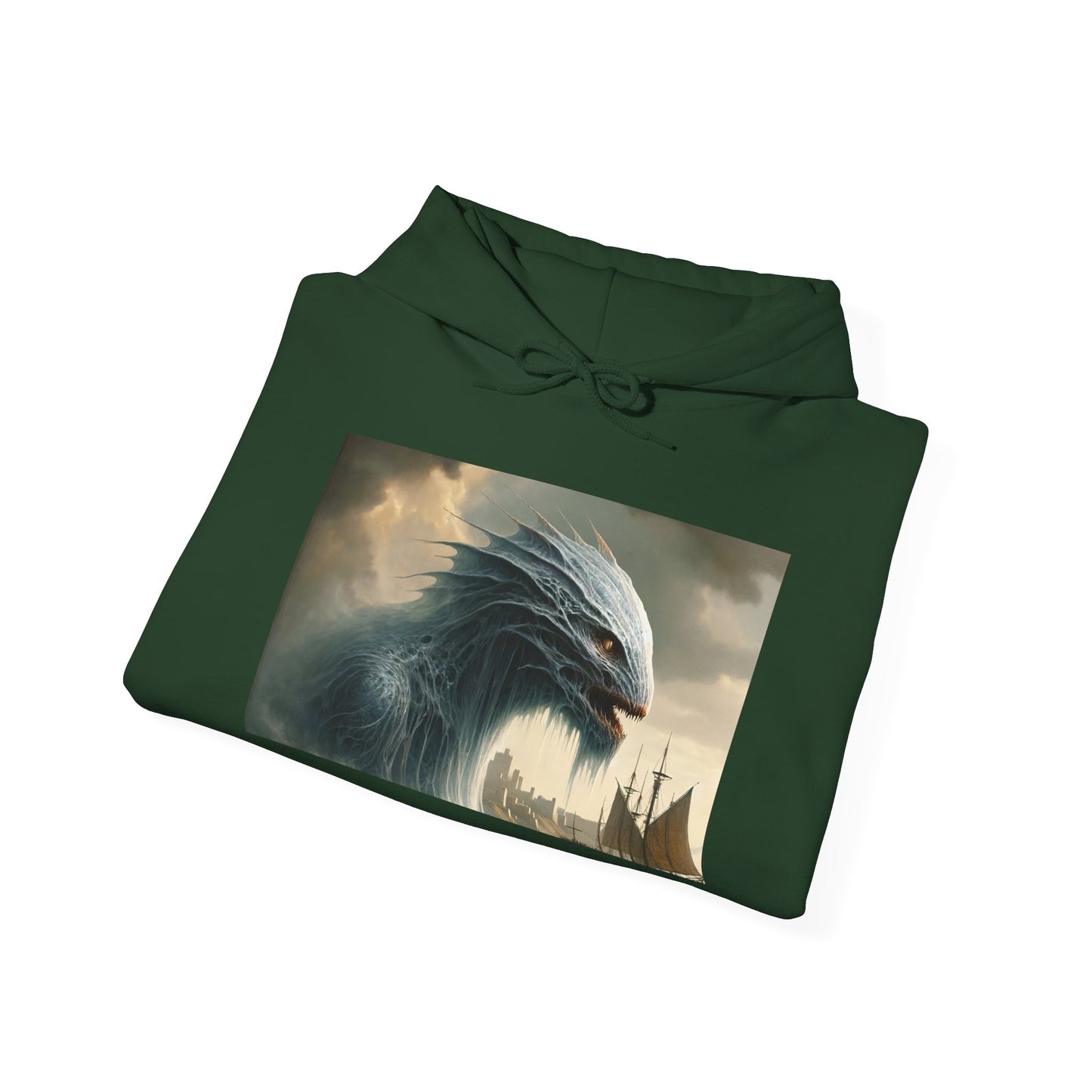 Felpa con cappuccio | Unisex | Felpa con cappuccio | Misto pesante | Mitologia Nordica | Jörmungandr | Serpente Marino