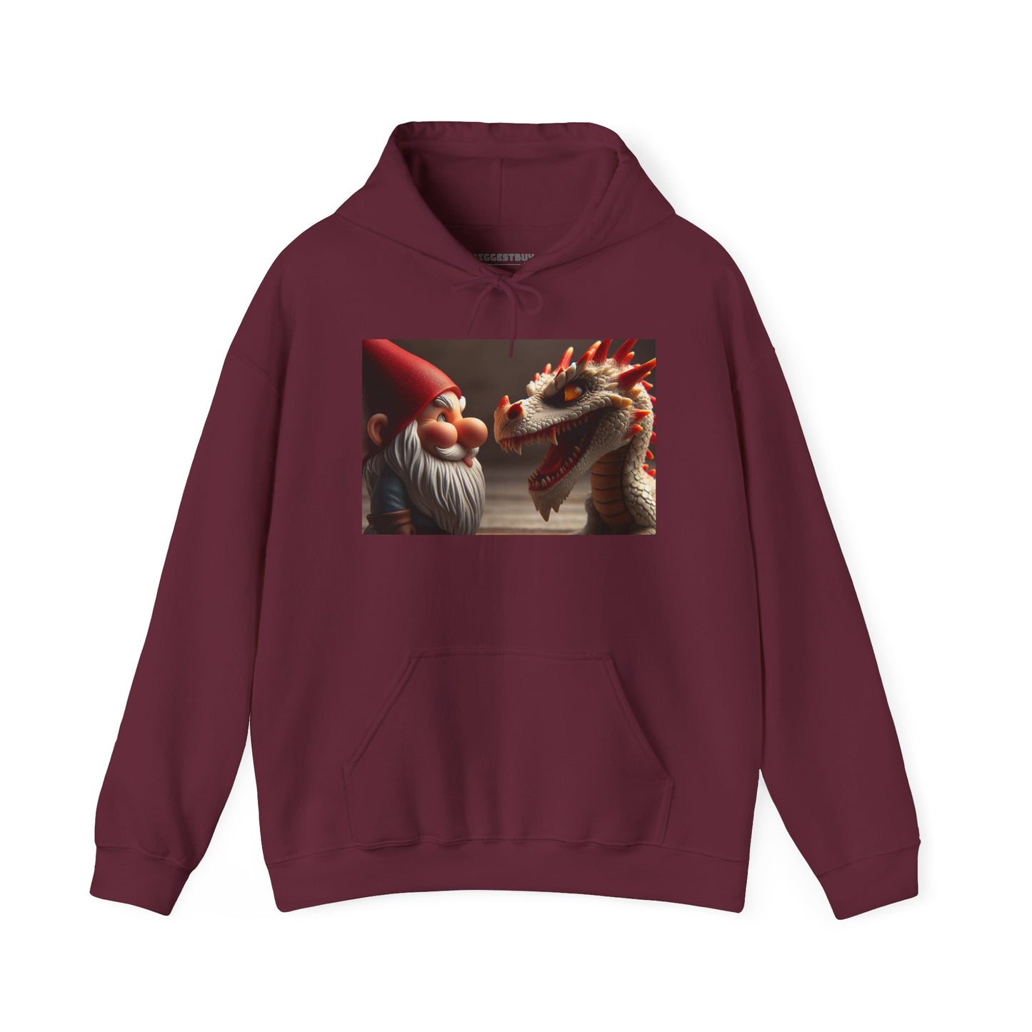 Bluza z kapturem | Unisex | Bluza dresowa z kapturem | Gruba mieszanka | Fantasy folklorystyczne | Gnom i Smok