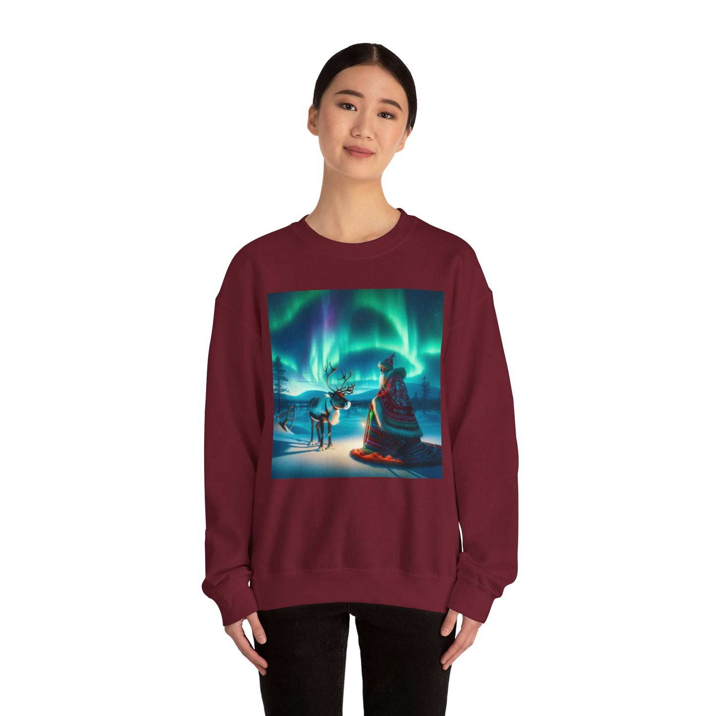 Bluza dresowa | Unisex | Okrągły dekolt | Gruba mieszanka | Szamanizm Polarny | Wizja Saamów