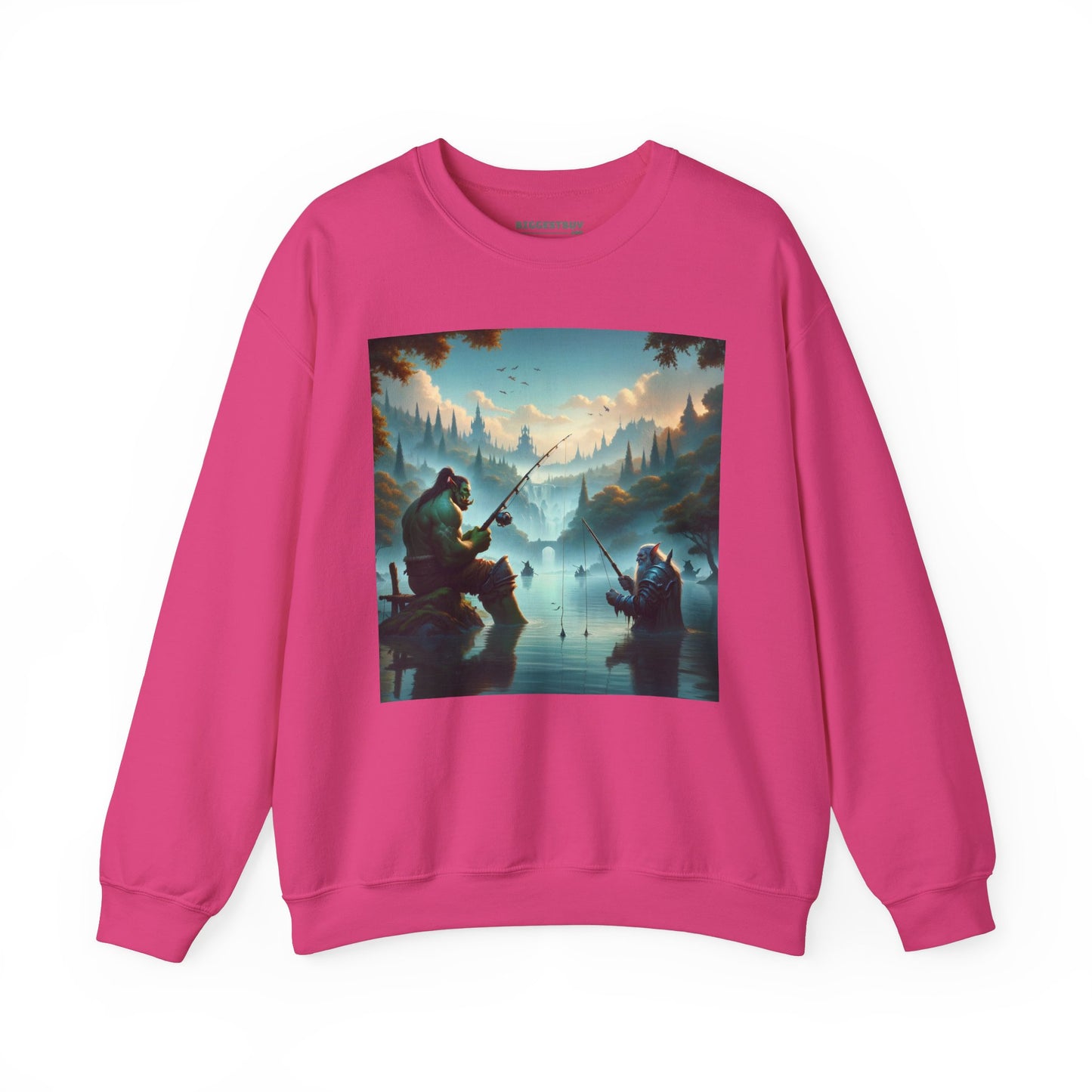Bluza dresowa | Unisex | Okrągły dekolt | Gruba mieszanka | Fantasy międzyrasowe | Orc i krasnolud