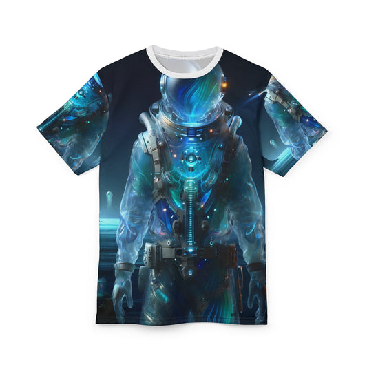 T-Shirt | Allover-Druck | Unisex-T-Shirt | Weltraum-Biolumineszenz | Astronaut