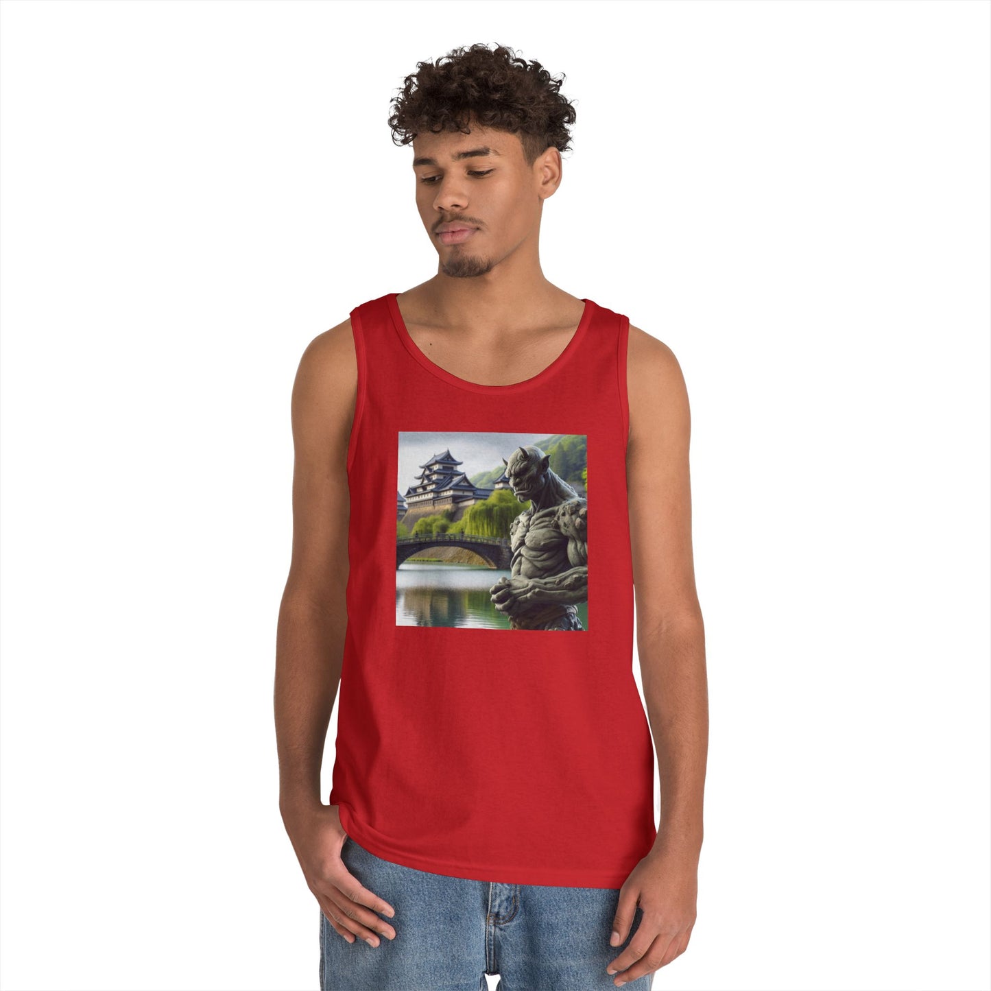 टैंक टॉप | यूनिसेक्स | हैवी कॉटन | जापानी लोककथा | ओनी मूर्ति