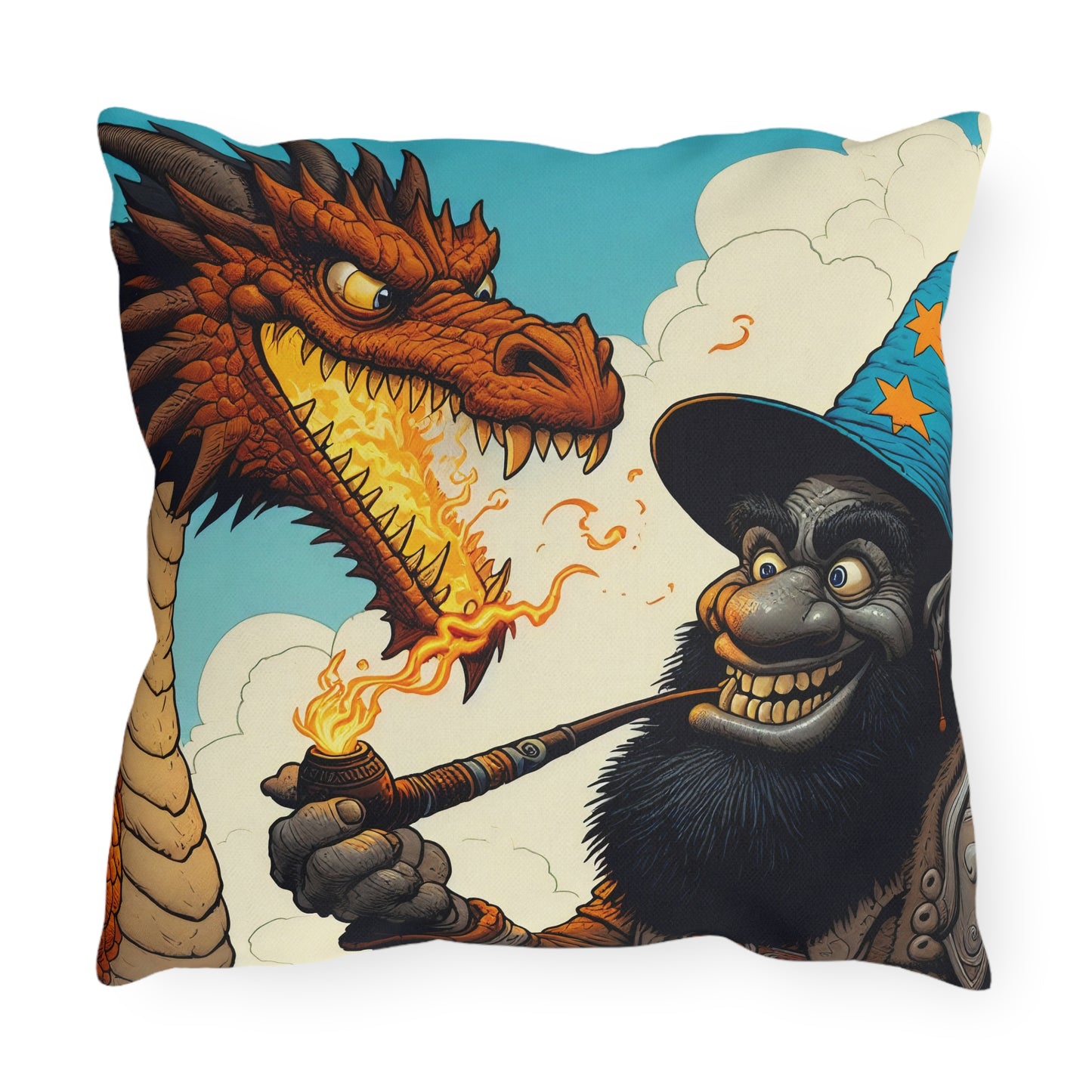 Poduszka | Poduszka ogrodowa | Heroiczne fantasy | Smok i czarodziej