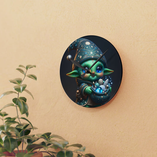 Wandklok | Acryl | Rond of vierkant | Kosmische Folklore | Goblin Figurine