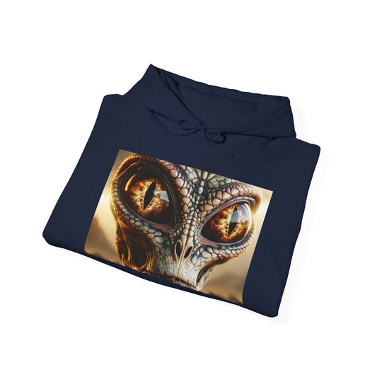 Felpa con cappuccio | Unisex | Felpa con cappuccio | Misto pesante | Alieno Rettiloide | Fantascienza | Extraterrestre