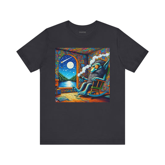 T-Shirt | Unisex | Jersey-T-Shirt | Kurzarm | Psychedelische Kunst | Traumreise | Wolf