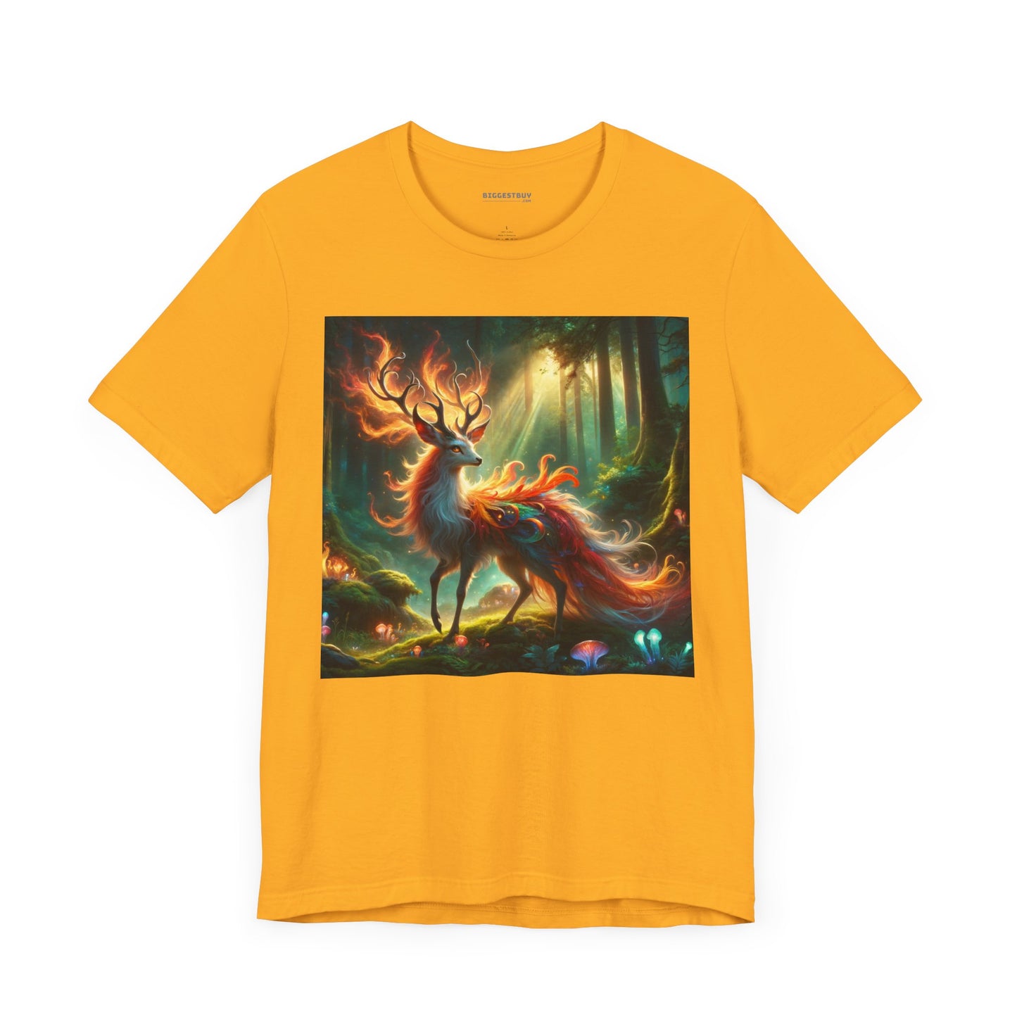 T-shirt | Unisex | Maglietta in jersey | Manica corta | Mitologia Fantastica | Cervo di Fuoco