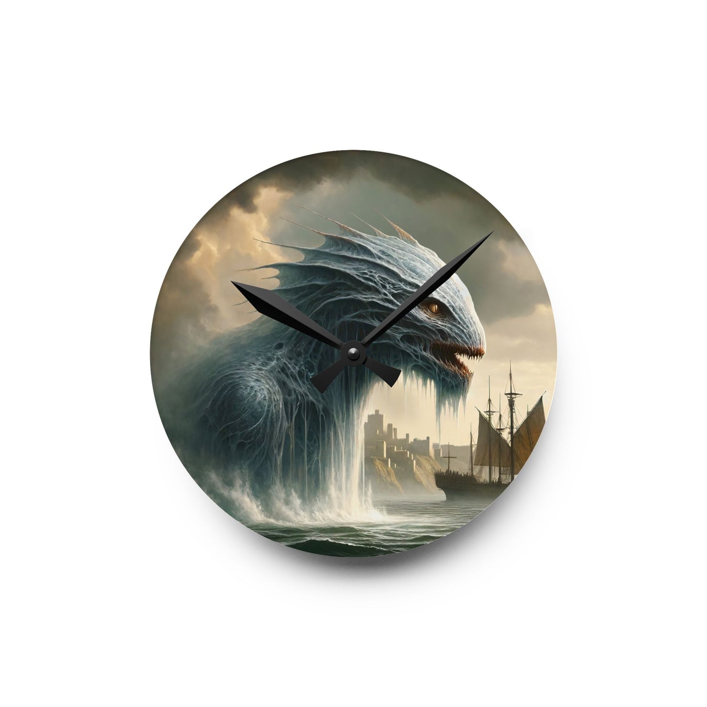 Orologio da parete | Acrilico | Rotondo o quadrato | Mitologia Nordica | Jörmungandr | Serpente Marino